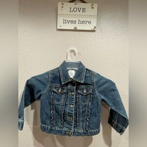 Place Girls' Ruffle-Trim Denim Jacket - Medium Blue